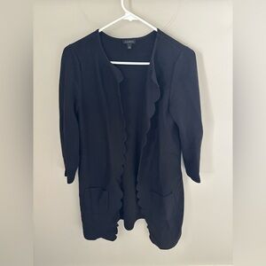 Talbots Black Scalloped Cardigan small